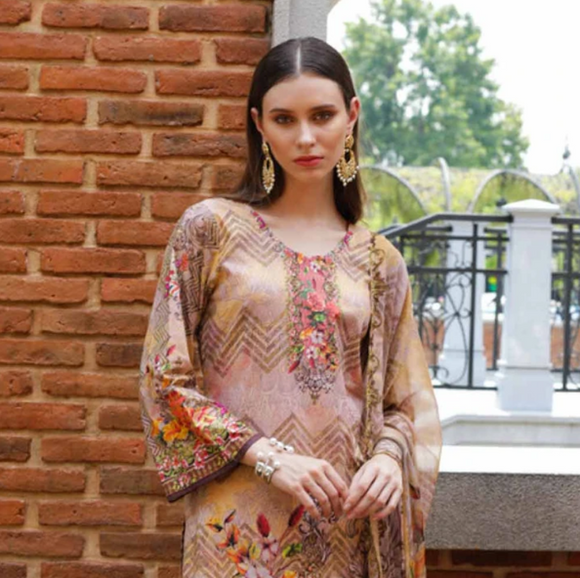 Salina Digital Printed Cotton Satin 3 Piece Un-Stitched