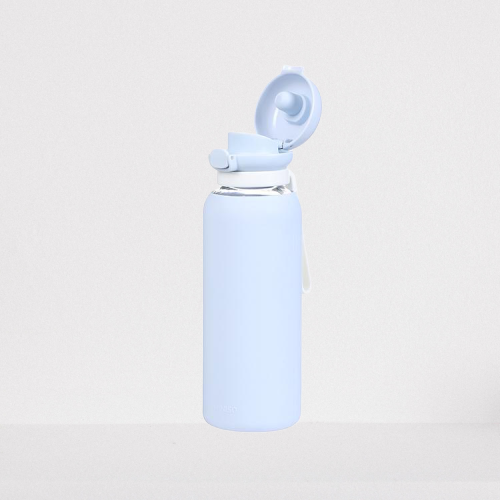 Glass Water Bottle with Lid 475ml