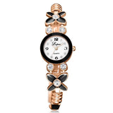 Fashion Ladies Women Unisex Stainless Steel Rhinestone Quartz