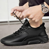 Mens Shoes Casual Leather Black Sneakers