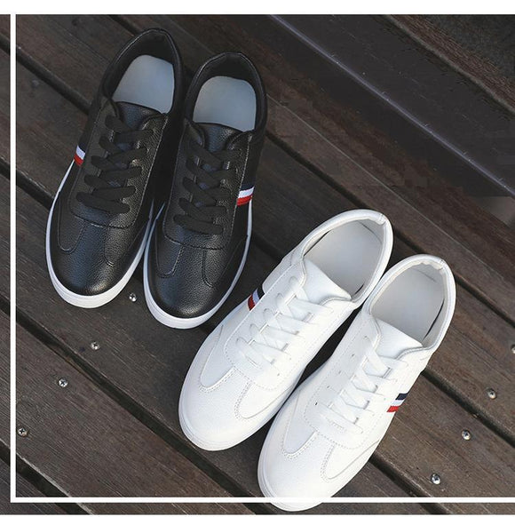 Men Male White Flat Shoes