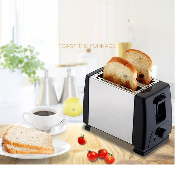 Mini Electric Toaster Stainless Steel 2 Slices Bread Baking