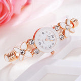 Fashion Ladies Women Unisex Stainless Steel Rhinestone Quartz