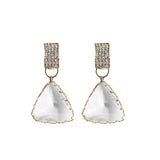 Fashion Simple Diamond Geometric Triangular Crystal Earrings
