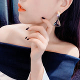 Fashion Simple Diamond Geometric Triangular Crystal Earrings