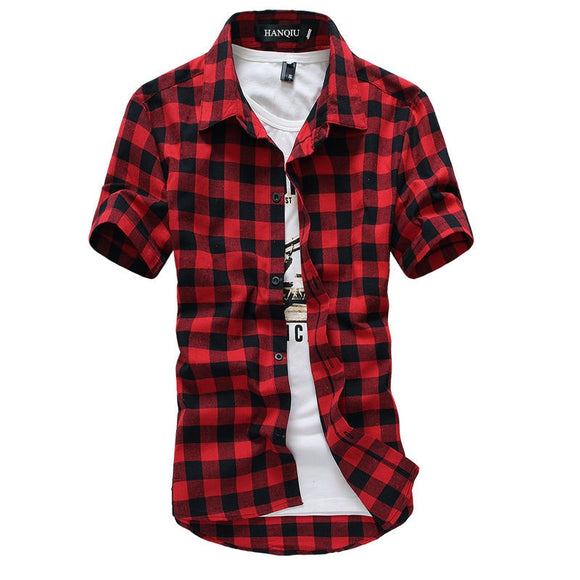 Red And Black Plaid Shirt Men Shirts 2020
