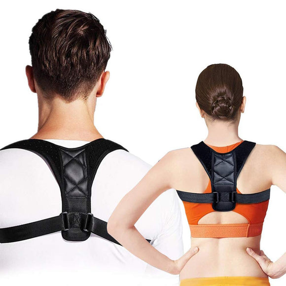 Men Women Upper Back Brace Shoulder Lumbar Support Belt Corset Posture Correction