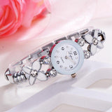 Fashion Ladies Women Unisex Stainless Steel Rhinestone Quartz