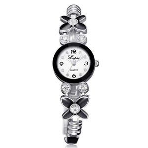 Fashion Ladies Women Unisex Stainless Steel Rhinestone Quartz