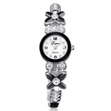 Fashion Ladies Women Unisex Stainless Steel Rhinestone Quartz
