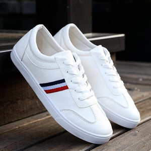 Men Male White Flat Shoes