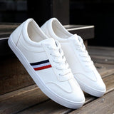 Men Male White Flat Shoes